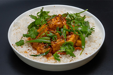 Kimchi Tofu Rice Bowl made for Gibbsboro Asian delivery.