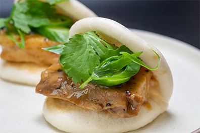 Pork Belly Bao Buns prepared at our Gibbsboro Asian restaurant.