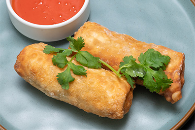 Chicken Egg Rolls prepared at our Lawnside Asian fusion restaurant.