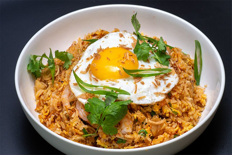 Kimchi Fried Rice made at our rice and noodle restaurant near Barrington, NJ.